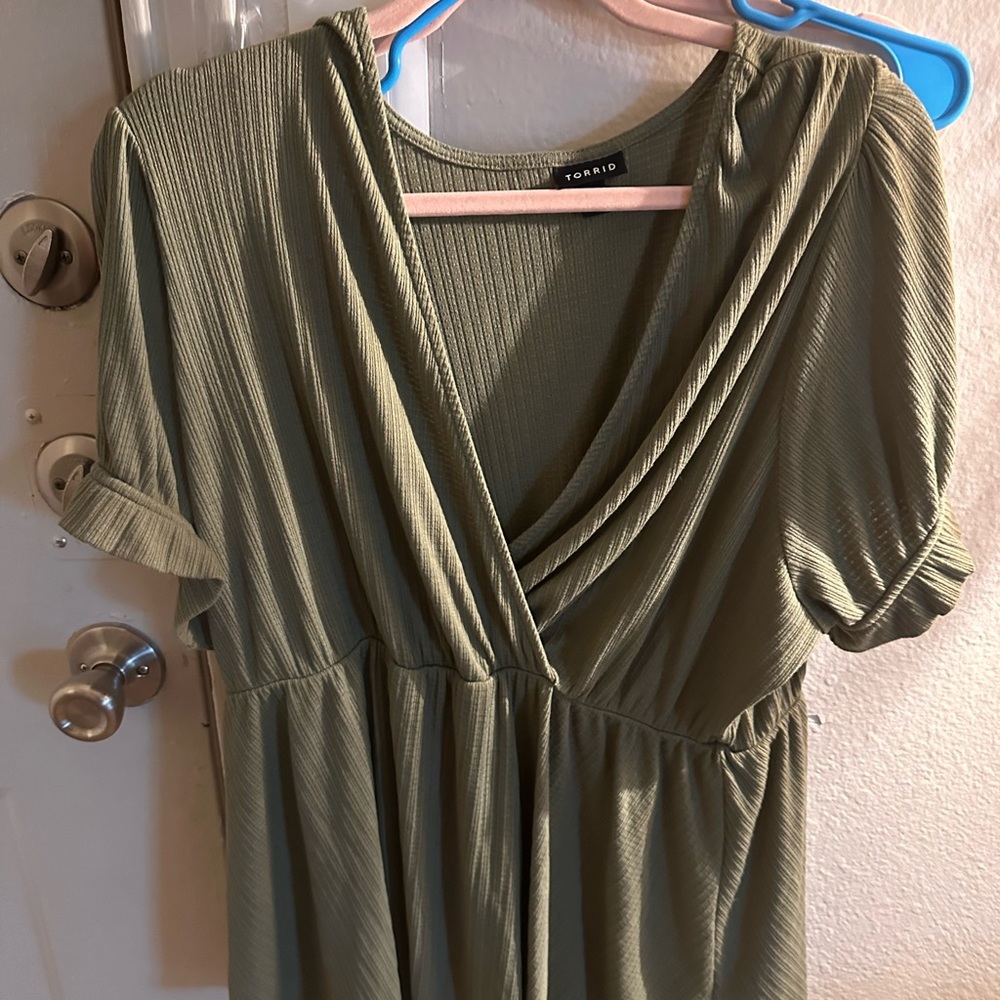 Army green blouse